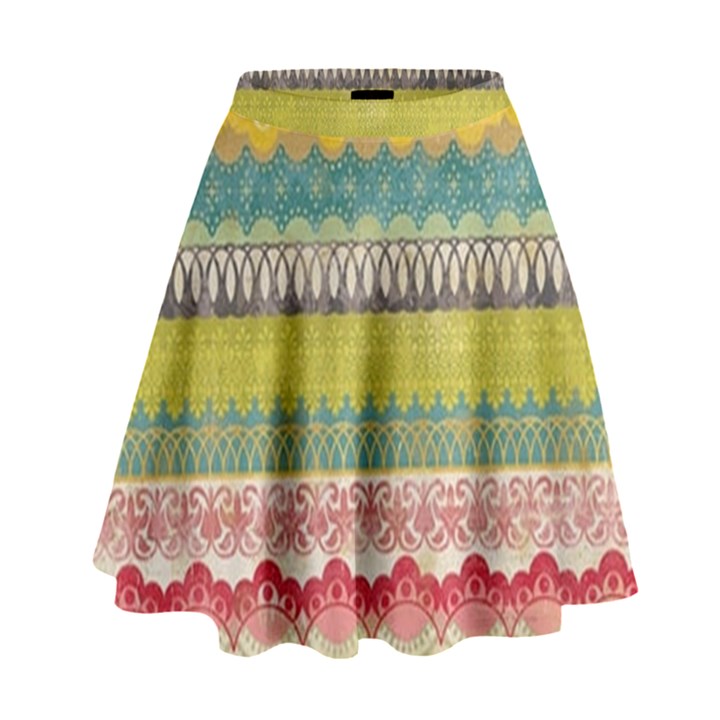 Colorful bohemian High Waist Skirt