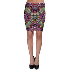 Traitional Floral Purple Bodycon Skirt by Brittlevirginclothing