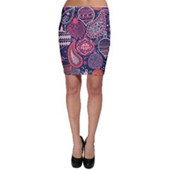 Colorful Bohemian Purple Leaves Bodycon Skirt by Brittlevirginclothing