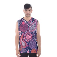 Colorful Bohemian Purple Leaves Men s Basketball Tank Top by Brittlevirginclothing