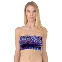 Abstract Electric Blue Hippie Vector  Bandeau Top