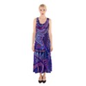 Abstract electric blue hippie vector  Sleeveless Maxi Dress View1