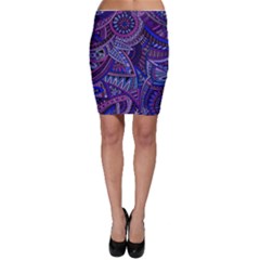 Abstract Electric Blue Hippie Vector  Bodycon Skirt by Brittlevirginclothing
