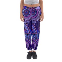 Abstract Electric Blue Hippie Vector  Women s Jogger Sweatpants