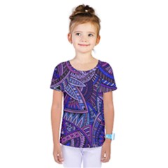 Abstract Electric Blue Hippie Vector  Kids  One Piece Tee