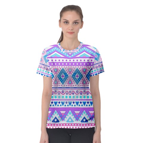 Tribal Pastel Hipster  Women s Sport Mesh Tee by Brittlevirginclothing