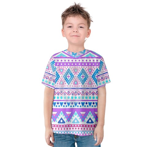 Tribal Pastel Hipster  Kids  Cotton Tee by Brittlevirginclothing