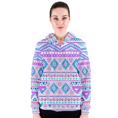 Tribal Pastel Hipster  Women s Zipper Hoodie by Brittlevirginclothing