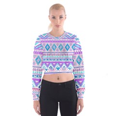 Tribal Pastel Hipster  Women s Cropped Sweatshirt by Brittlevirginclothing