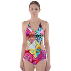 Colorful Hipster Classy Cut-out One Piece Swimsuit by Brittlevirginclothing