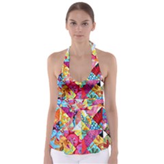 Colorful Hipster Classy Babydoll Tankini Top by Brittlevirginclothing