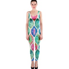Rainbow Moroccan Mosaic  Onepiece Catsuit by Brittlevirginclothing