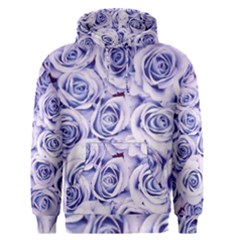 Electric White And Blue Roses Men s Pullover Hoodie by Brittlevirginclothing
