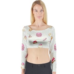 Cute Cakes Long Sleeve Crop Top by Brittlevirginclothing