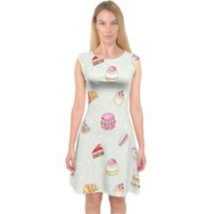 Cute Cakes Capsleeve Midi Dress by Brittlevirginclothing