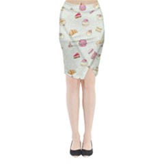 Cute Cakes Midi Wrap Pencil Skirt by Brittlevirginclothing