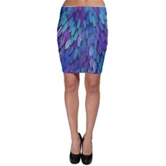 Blue Bird Feather Bodycon Skirt by Brittlevirginclothing