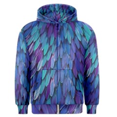 Blue Bird Feather Men s Zipper Hoodie by Brittlevirginclothing