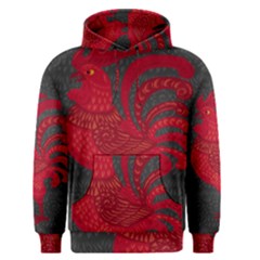 Red Fire Chicken Year Men s Pullover Hoodie by Valentinaart