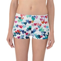 Cute Rainbow Hearts Boyleg Bikini Bottoms by Brittlevirginclothing