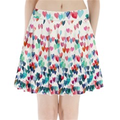 Cute Rainbow Hearts Pleated Mini Skirt by Brittlevirginclothing