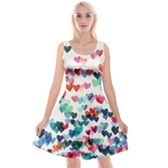 Cute Rainbow Hearts Reversible Velvet Sleeveless Dress by Brittlevirginclothing