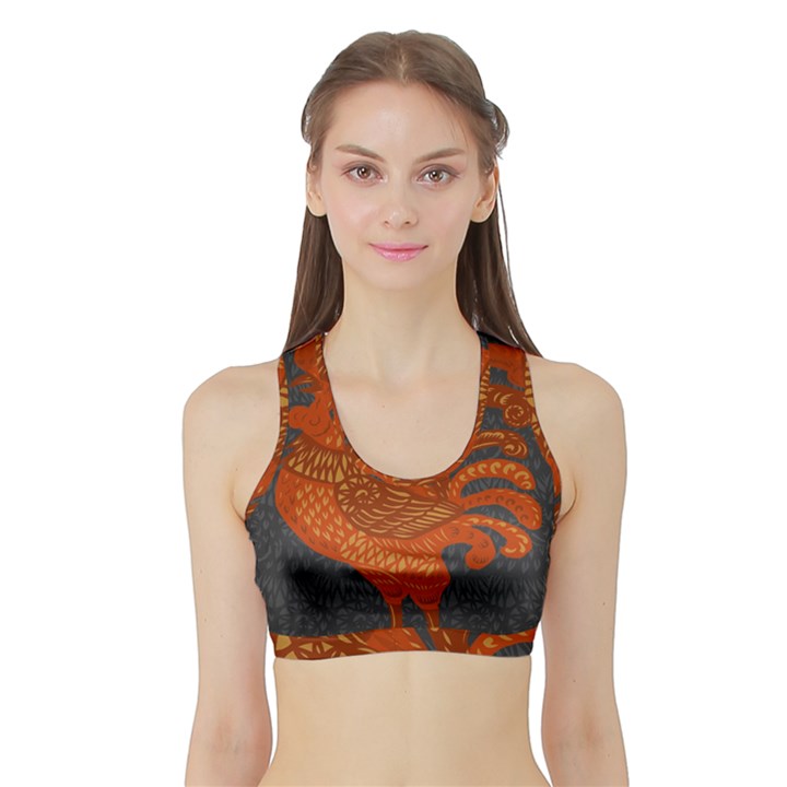 Chicken year Sports Bra with Border