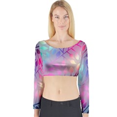 Colorful Leaves Long Sleeve Crop Top by Brittlevirginclothing