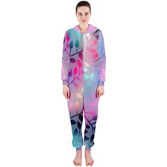 Colorful Leaves Hooded Jumpsuit (ladies)  by Brittlevirginclothing