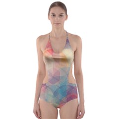 Colorful Light Cut-out One Piece Swimsuit by Brittlevirginclothing