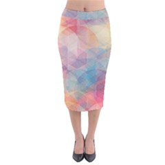 Colorful Light Velvet Midi Pencil Skirt by Brittlevirginclothing