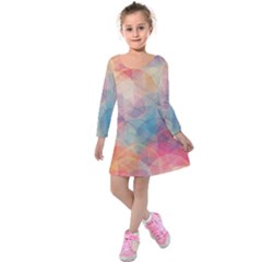 Colorful Light Kids  Long Sleeve Velvet Dress by Brittlevirginclothing