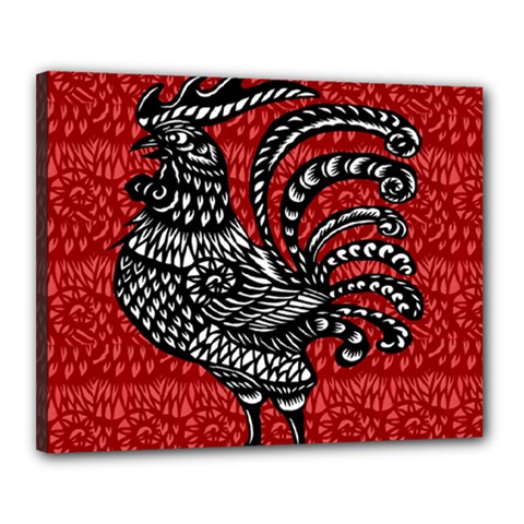 Year Of The Rooster Canvas 20  X 16  by Valentinaart
