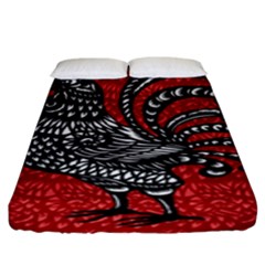 Year Of The Rooster Fitted Sheet (king Size) by Valentinaart