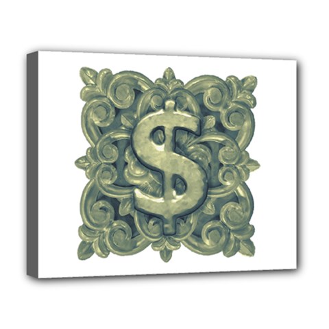 Money Symbol Ornament Deluxe Canvas 20  X 16   by dflcprints