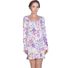 Colorful Flower Long Sleeve Nightdress by Brittlevirginclothing