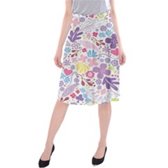 Colorful Flower Midi Beach Skirt by Brittlevirginclothing