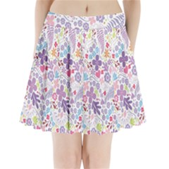 Colorful Flower Pleated Mini Skirt