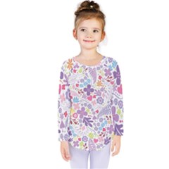 Colorful Flower Kids  Long Sleeve Tee