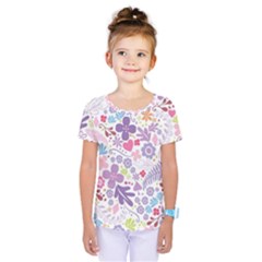 Colorful Flower Kids  One Piece Tee