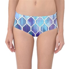 Purple Moroccan Mosaic Mid-waist Bikini Bottoms by Brittlevirginclothing