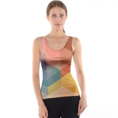 Colorful Warm Colored Quares Tank Top by Brittlevirginclothing