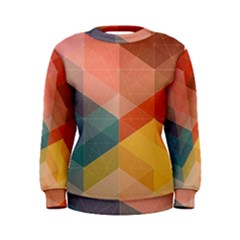 Colorful Warm Colored Quares Women s Sweatshirt by Brittlevirginclothing