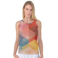 Colorful Warm Colored Quares Women s Basketball Tank Top by Brittlevirginclothing