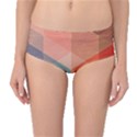 Colorful warm colored quares Mid-Waist Bikini Bottoms View1