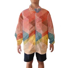Colorful Warm Colored Quares Wind Breaker (kids) by Brittlevirginclothing