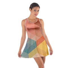 Colorful Warm Colored Quares Cotton Racerback Dress by Brittlevirginclothing