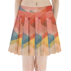 Colorful Warm Colored Quares Pleated Mini Skirt by Brittlevirginclothing