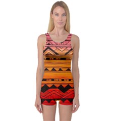 Warm Tribal One Piece Boyleg Swimsuit