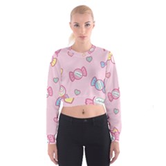 Cute Candy Women s Cropped Sweatshirt